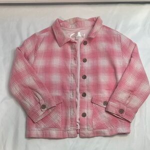 Kensie Girl Pink Plaid Button Down Shirt